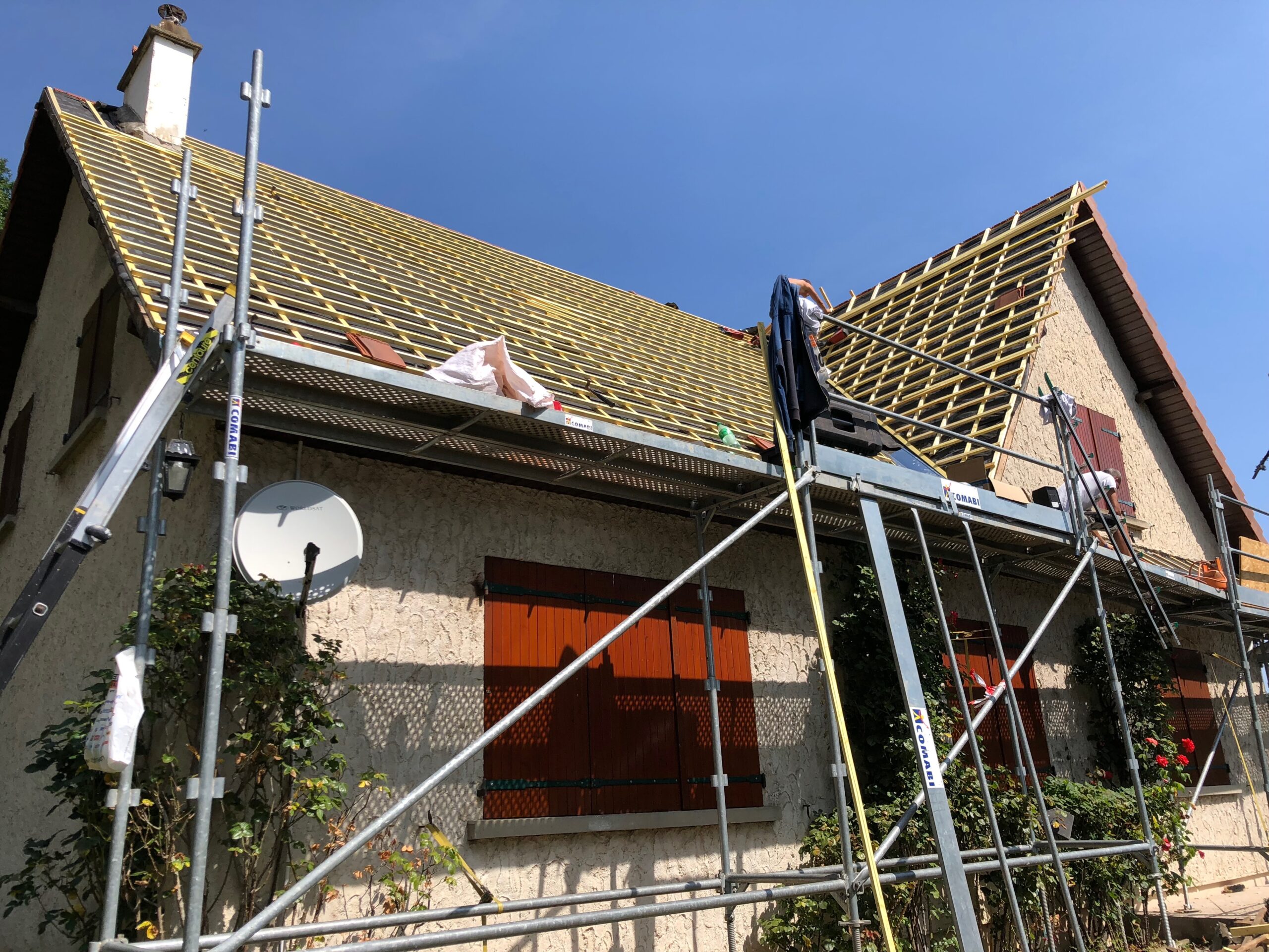 Rénovation de toiture en cours